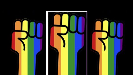 Manos de Orgullo LGBT+ Día Internacional contra la Homofobia, la Transfobia y la Bifobia. Sin fondo versión 4