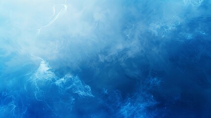 Dreamy blue smoke on a soft background - This image shows ethereal blue smoke floating gently across a soft blue background, conveying calmness and tranquility