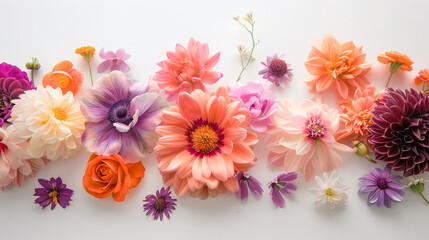 A stunning arrangement of summer flowers is showcased against a clean white background