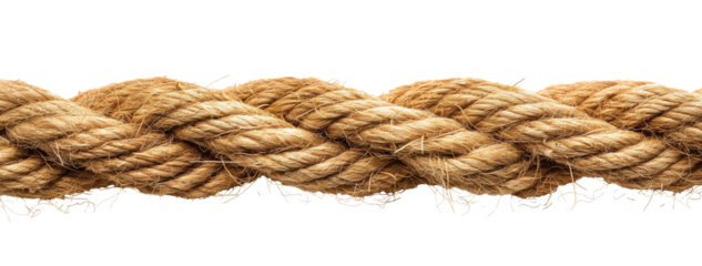 A  jute rope isolated on a transparent background