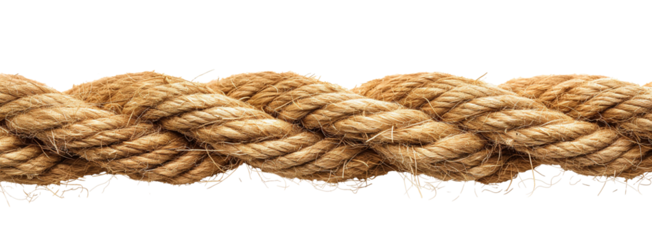 A  jute rope isolated on a transparent background