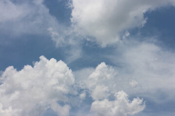 blue sky background with tiny clouds.