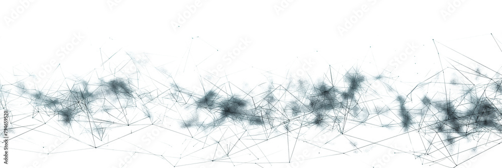 Wall mural digital abstract black dots and lines isolated on a transparent background
