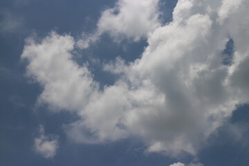 blue sky background with tiny clouds.