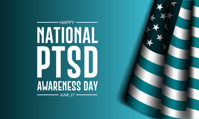National PTSD Awareness Day June 27 Background Vector Illustration 