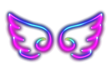 Cupid wing neon rainbow