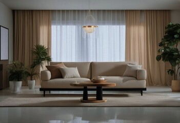 beige couch background white interior design room