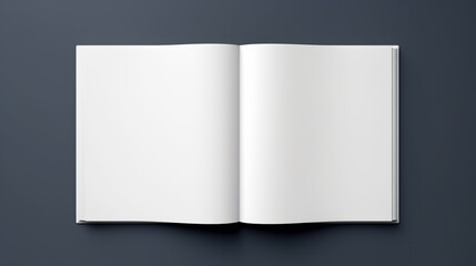 3D Rendering of Opened Blank White A4 Magazine Brochure Mockup
