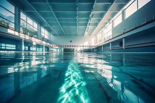Swimming Pool from Underwater, shot from inside the pool