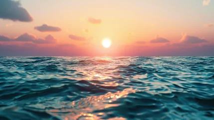 Papier Peint photo Vert bleu Fantasy sunset over seamlessly looped ocean