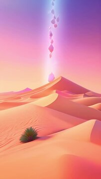 Whimsical Hearts Ascending Desert Dunes