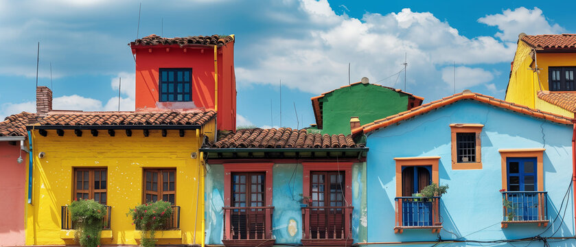 Villagescape with colorful houses 