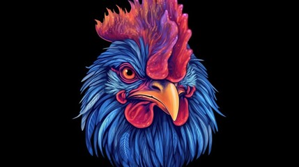 chicken head vector illustration - obrazy, fototapety, plakaty