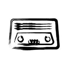 Vintage Radio Ink Brush Stroke Vector