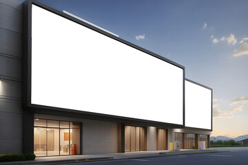 Building an outdoor sign board, an outdoor wallboard, an outside empty board, and an outdoor billboard design.