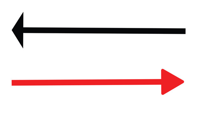 recommend clip art: Straight long double vector arrow. Horizontal long straight arrow with two left and right pointers. Black width symbol isolated on white background. EPS 10.