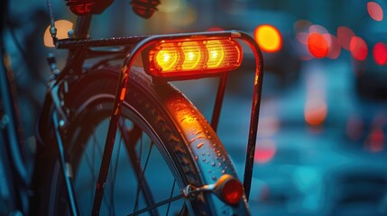A close-up of a bicycle's reflectors, showcasing the safety and visibility that riders appreciate on World Bicycle Day. - obrazy, fototapety, plakaty