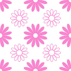 Fototapeta na wymiar seamless floral pattern design pink daisy wallpaper