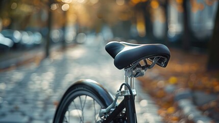 A close-up of a bicycle's seat, showcasing the comfort and support that riders enjoy on World Bicycle Day. - obrazy, fototapety, plakaty