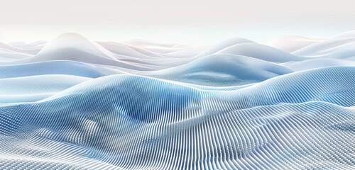 Obraz premium Frosty pixel waves in cool tones, creating a calming digital winter atmosphere.