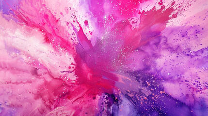 Bright pink and vivid purple gouache wallpaper creating a dynamic background for creativity. - obrazy, fototapety, plakaty