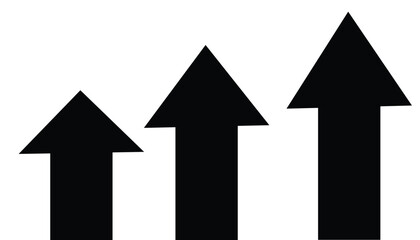 Black arrow up. Black arrow vector icon pack.