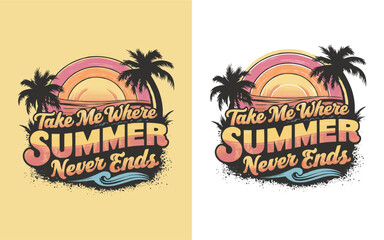 Obraz premium Summer T-shirt or poster design creative artwork vector illustraion