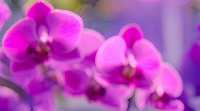 Close-up of pink orchid flowers with blurred background