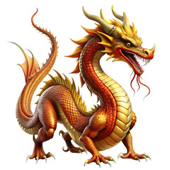Fototapeta premium dragon with wings sitting transparent background