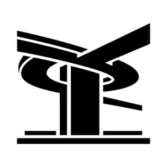 "Flyover Icon" Illustrates A Bridge Over A Highway, Encapsulating The Vital Role Of Transport Infrastructure In Contemporary Road Construction.