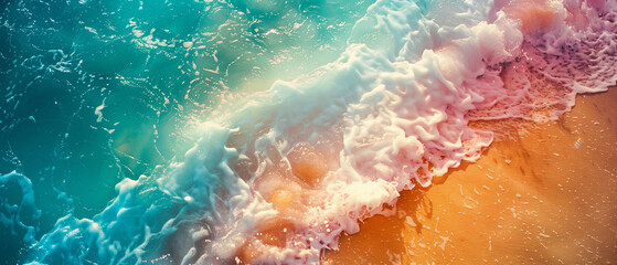 Colorful ocean for banner background - obrazy, fototapety, plakaty