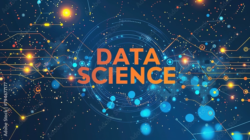 Canvas Prints data flow concept, big data technology and data science illustration, visualizing complex informatio