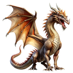 Obraz premium dragon with wings sitting transparent background