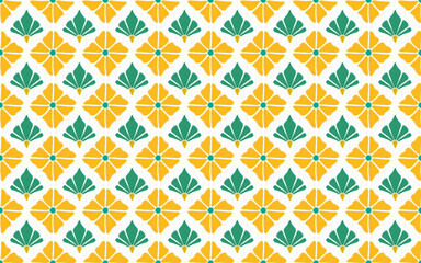 Colorful seamless pattern with flowers. Floral checkered background. Modern trendy minimal style. Surface cover design. Fabric textile print.