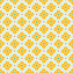 Summer folk art ornament. Vector seamless pattern with flower. Scandinavian collection. Surface cover design. Fabric textile print.