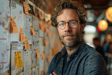 A user interface designer at work, sketching and prototyping a user-friendly app that reflects a brands innovative digital presence