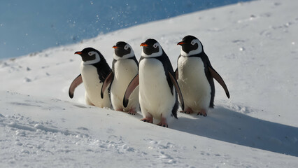 Obraz premium penguins in polar regions