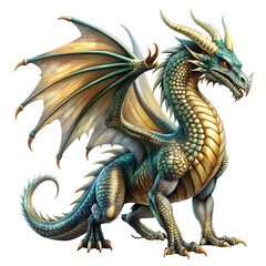 Obraz premium dragon with wings sitting transparent background
