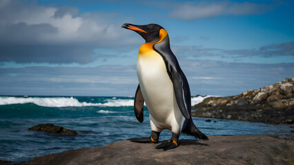 Fototapeta premium penguin on the beach