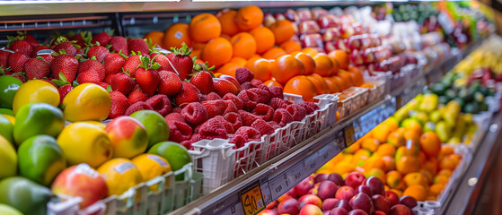 fresh fruits in the supermarket 