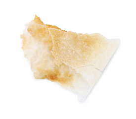Crumble of delicious fresh puff pastry isolated on white, top view