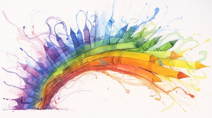 Obraz na płótnie Canvas Bursting at the seams with a rainbow assortment of crayons