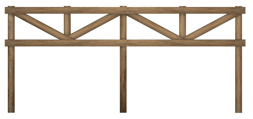 Fototapeta premium Fence made of wooden planks isolated on white