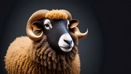ai generative of a yellow-haired sheep whose fur is very neat and regular