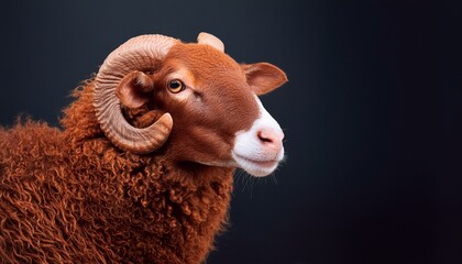 ai generative of orange sheep with horns