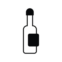 wine bottle icon with white background vector stock illustration