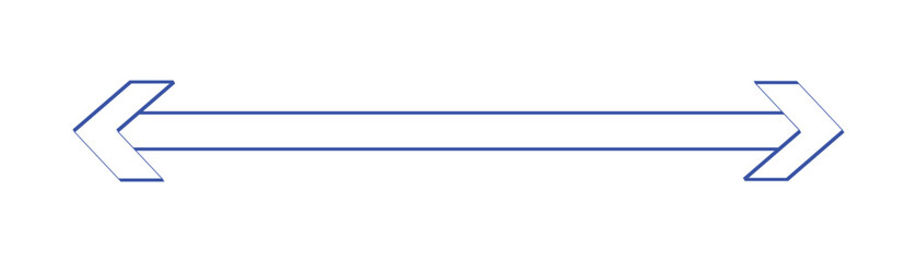 Obraz premium long dual head blue arrow icon. blue arrow. 