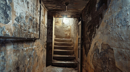 A hidden door leads to a secret underground escape route a means of evading the law at a moments notice. .