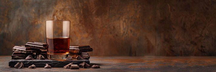 Whisky and Chocolate Still Life