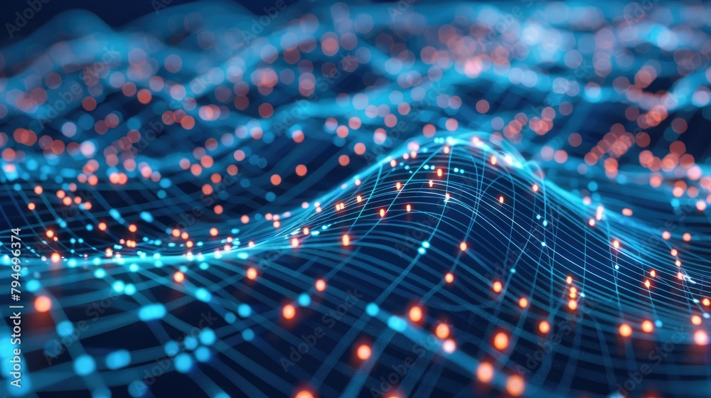 Poster minimal networking technology background big data connectivity software development